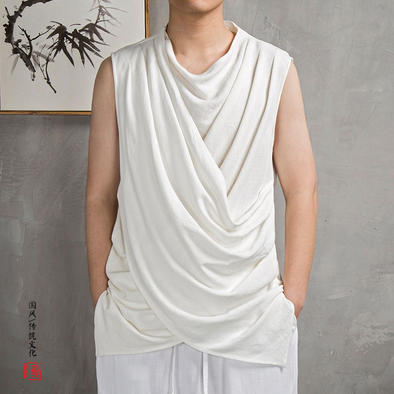 风男装无袖男士亚麻T恤T201P65,男装T恤,钱塘802