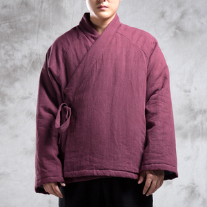 秋冬新款风男装亚麻男士汉服棉衣外套M10P135图片