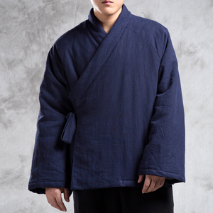 秋冬新款风男装亚麻男士汉服棉衣外套M10P135图片