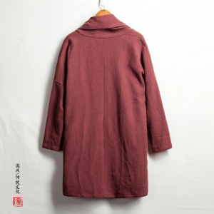 2025秋冬新款风男装亚麻男士中长款风衣外套F21P120图片