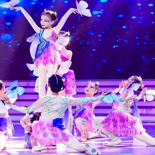 晓春飞蝶演出服彩蝶女少儿童群舞梦蝶飞舞蝴蝶舞蹈道具表演服装
