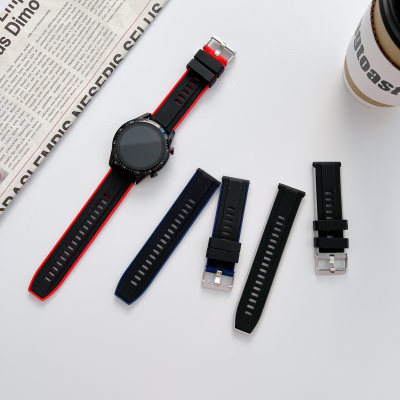 跃我Amazfit GTR4/A2165运动硅胶双色手表带 软硅胶腕带22mm适用