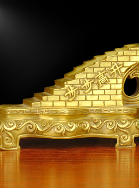 纯铜步步高升铜楼梯摆件三元及第龙头龟家居办公室书房桌面礼品