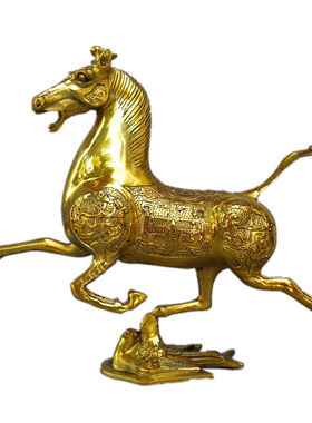 纯铜马铜马踏飞燕摆件商务礼品 铜飞马踏燕客厅办公室家居摆设