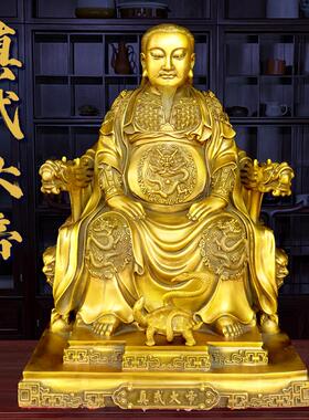 纯铜真武大帝神像摆件