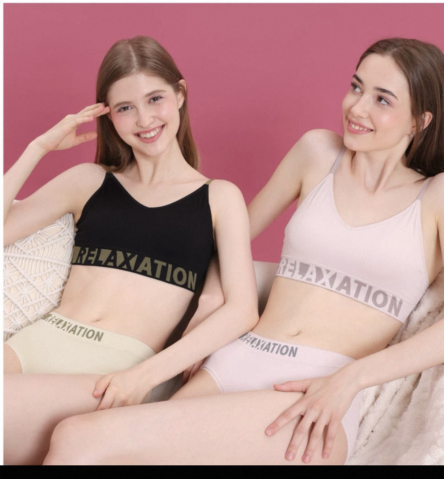 美拉尔女士V型美背文胸亲肤舒适纯色运动聚拢无钢托桑蚕丝莫代尔