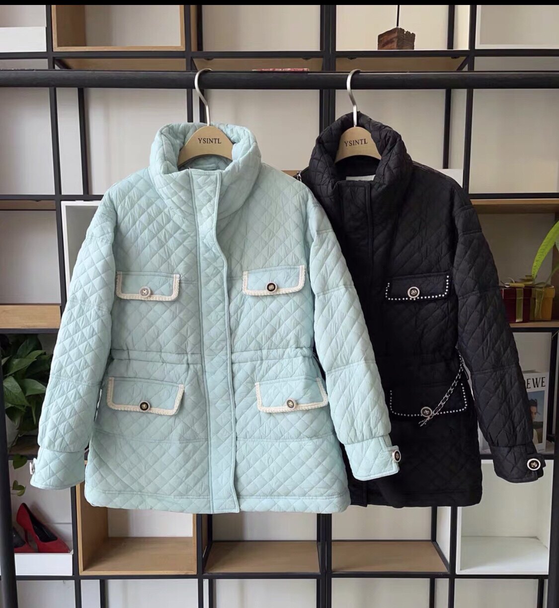 羽纱国际羽绒服小香风短款修身款