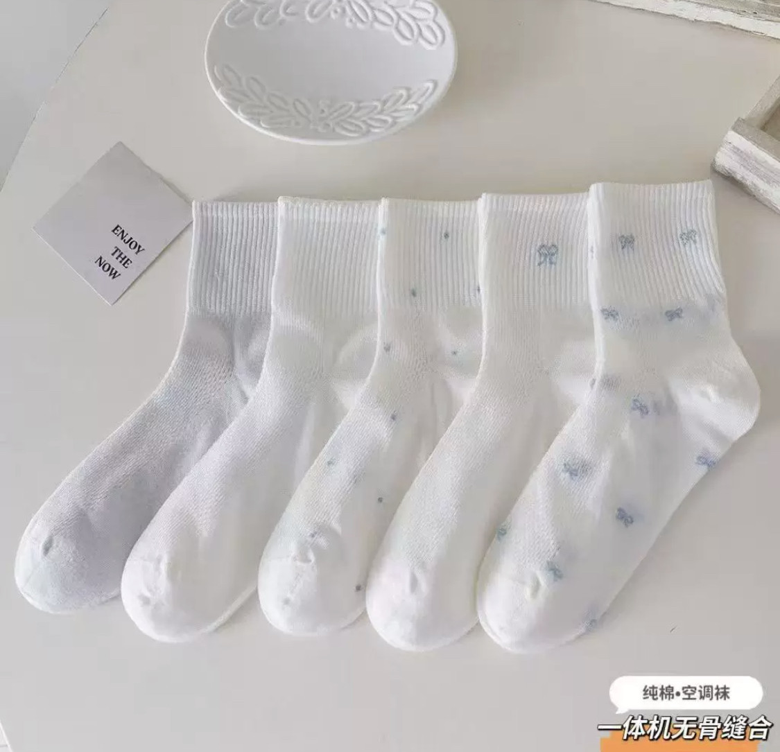 藻语26春夏女士中筒袜纯棉袜子中筒袜