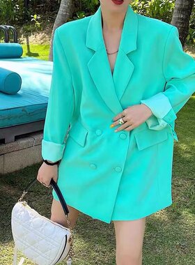 欧洲站高级感西装外套女2022春季新款韩版宽松休闲chic炸街西服
