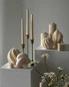 大豆蜡香薰蜡烛套装 饰摆件 艺术复古蜡烛烛台餐桌家居小众高级感装