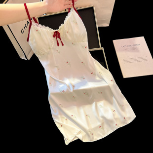 睡裙女夏季 吊带女士冰系睡衣纯欲短裙丝绸家居服厂家直发