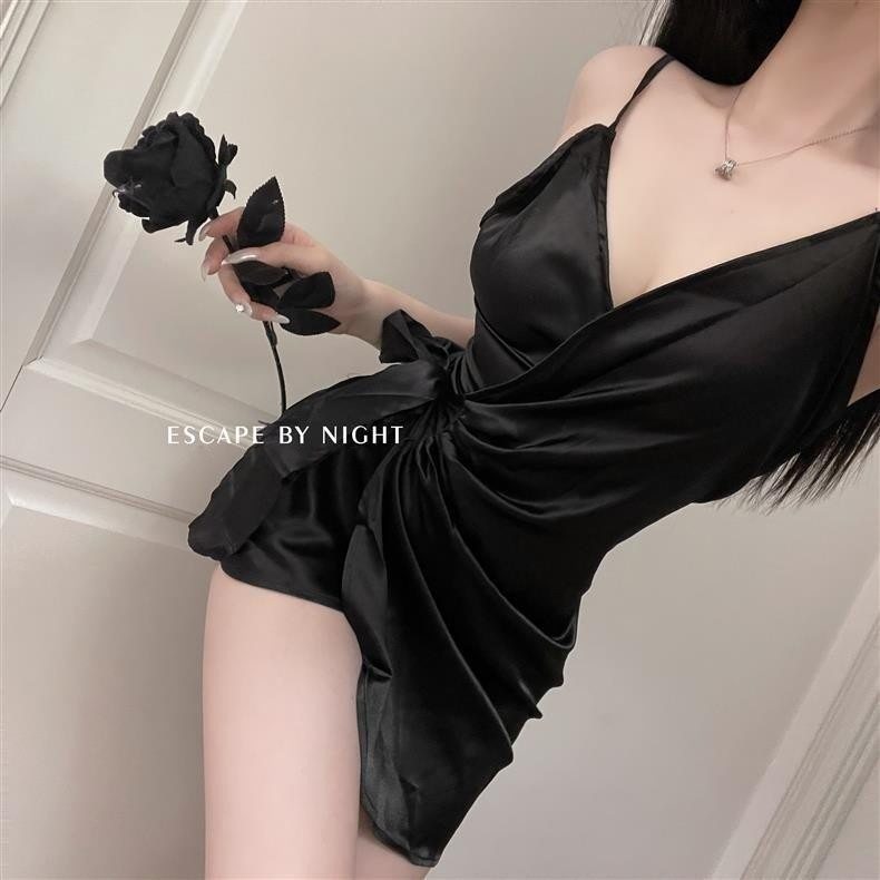 白茶轻语气质缎面系带舒适吊带性感睡裙V领2025夏季家居服睡衣女,女士内衣/男士内衣/家居服,睡袍/浴袍,淘宝优惠券,粉丝福利购,淘宝优惠卷