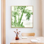 竹子玄关装 壁画竹报平安入户过道走廊客厅挂画 饰画现代简约新中式
