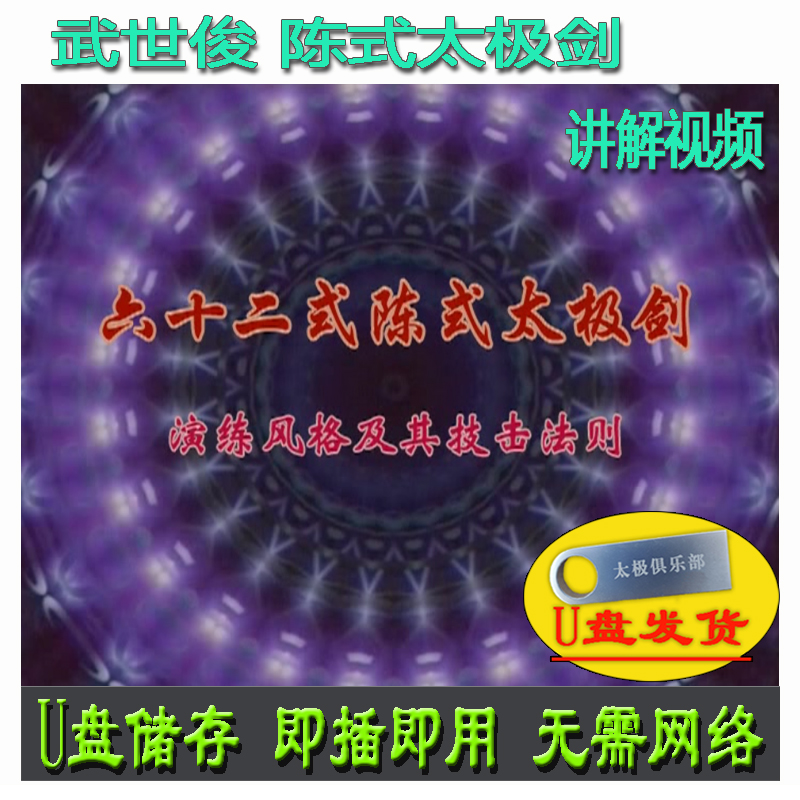 武世俊 62式陈式太极剑U盘视频 陈氏六十二式单剑分解讲解教学