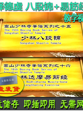 少林达摩易筋经+八段锦 U盘视频释德虔嵩山少林拳谱系列讲解教学