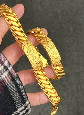 2026新款金店同款新中式国风金工吉言拍马鞭手链貔貅扣男手饰批发