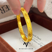 手环批发 新中式 小红书金店同款 越南沙金精品金丝绸荷花手镯