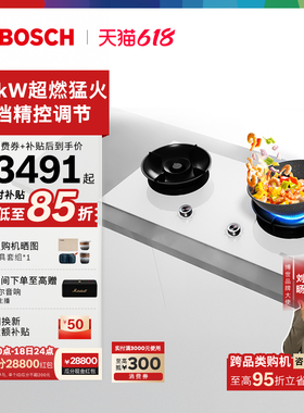 博世官方嵌入式天鹅白燃气灶厨房家用双灶天然气926