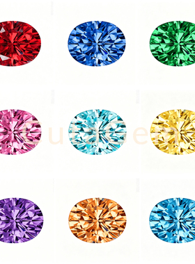 椭圆形培育彩色培育宝石人工合成人造彩宝2x3/3x4/4x5/4x6mm