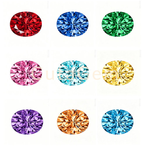 椭圆形培育彩色培育宝石人工合成人造彩宝2x3/3x4/4x5/4x6mm