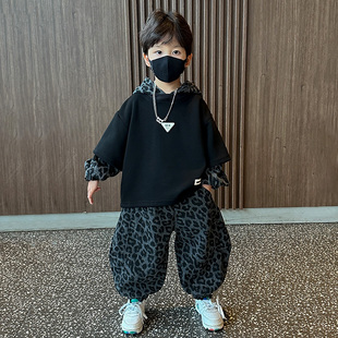 痞帅男童春装卫衣套装2026新款小童时髦休闲装儿童春秋季韩范衣服