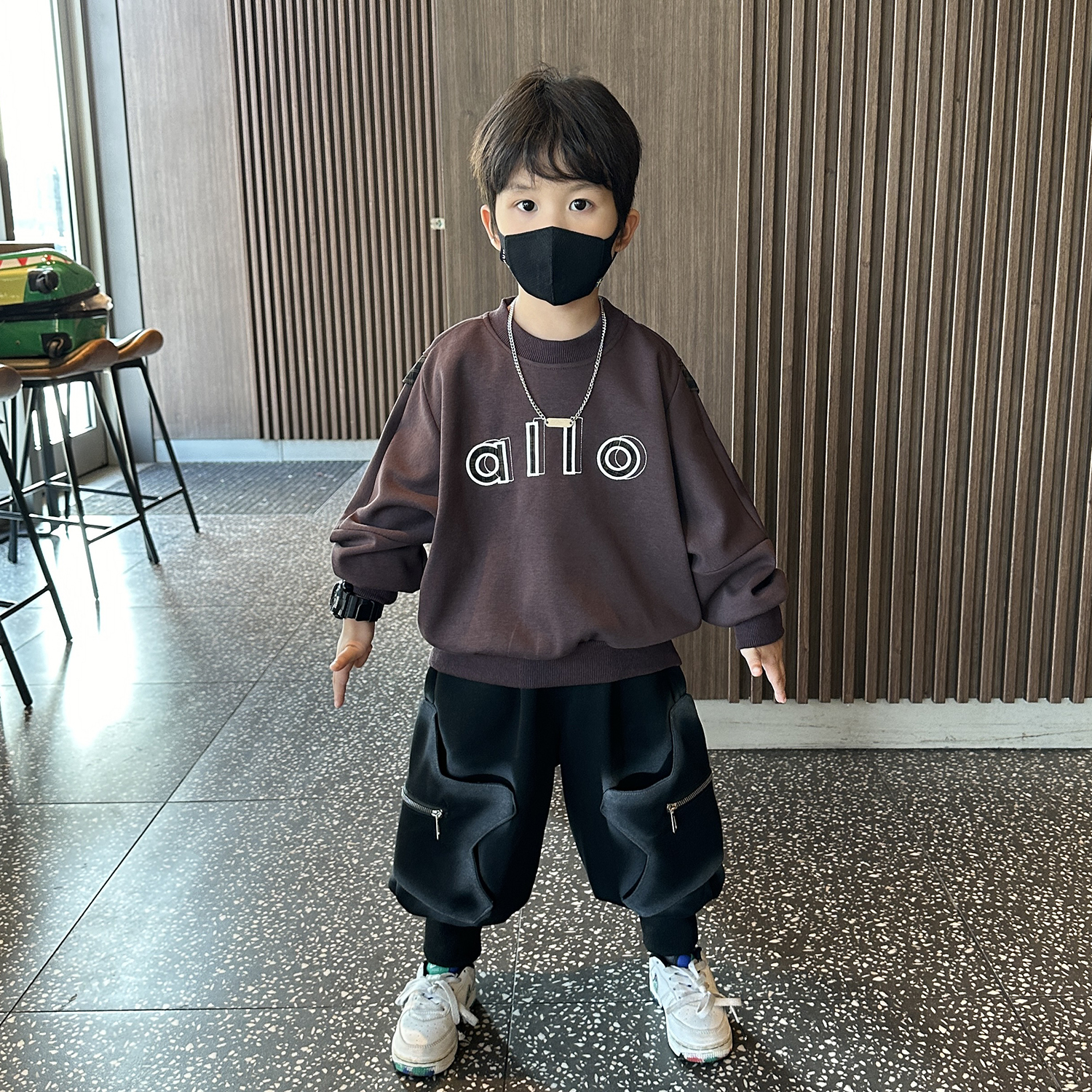 男童秋装套装2025新款时髦儿童春秋季卫衣帅气时髦潮男孩韩范衣服