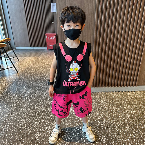 奥特曼衣服男童夏装背心套装帅气