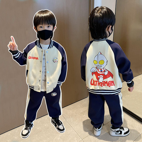 奥特曼衣服男童春装加绒套装