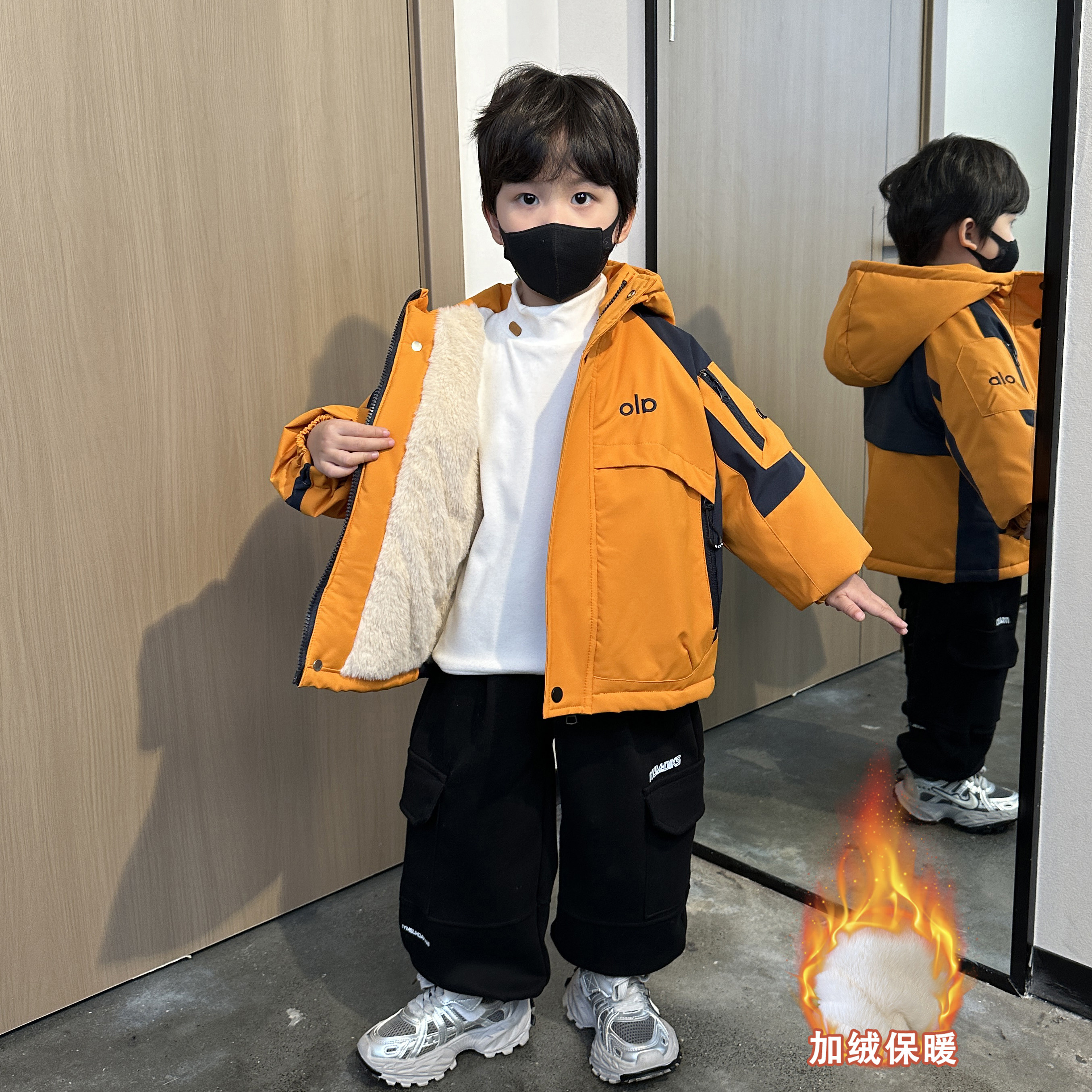 男童加绒外套2025冬季新款儿童秋冬装保暖冲锋衣男孩加厚派克服潮,童装/婴儿装/亲子装,普通外套,淘宝优惠券,粉丝福利购,淘宝优惠卷