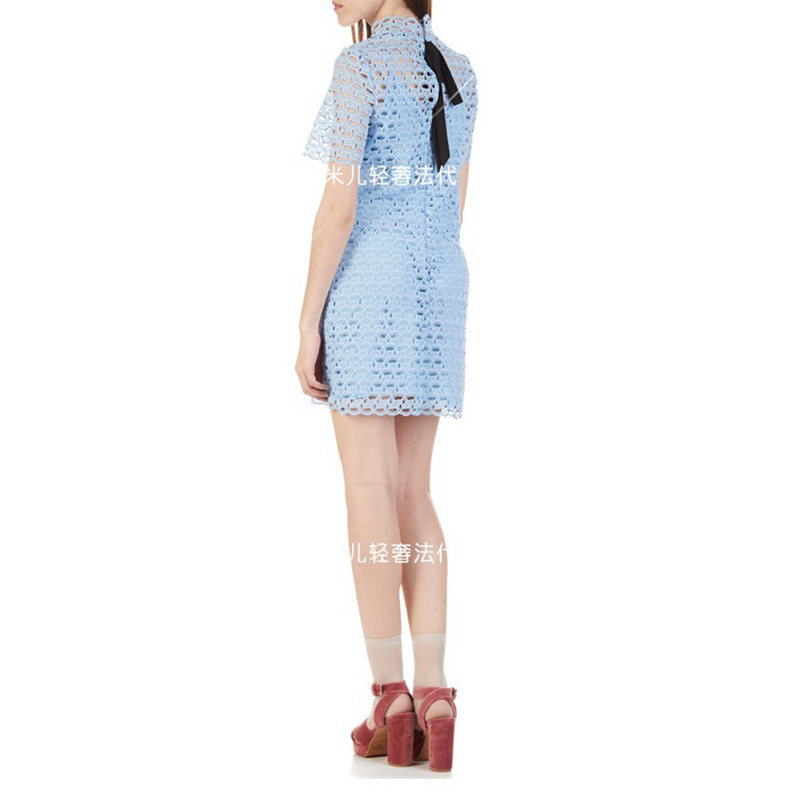倾兰法国女装s 春夏 甜美气质蕾丝镂空连衣裙air r20161e