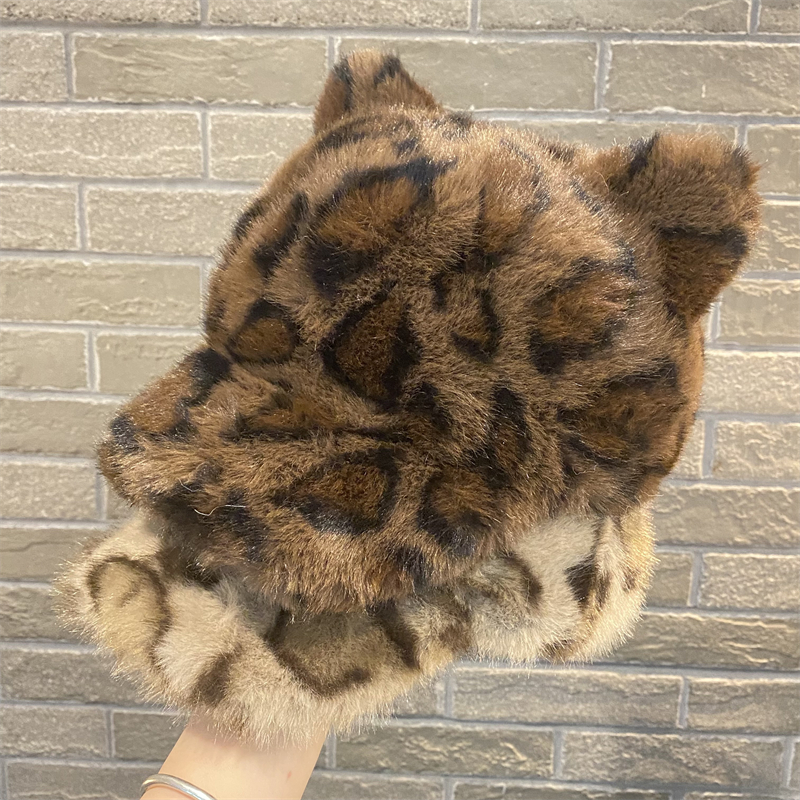 复古辣妹潮流豹纹棒球帽女冬新款