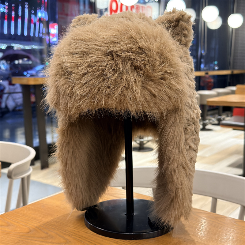 可爱小熊耳朵雷锋帽男女冬季防寒