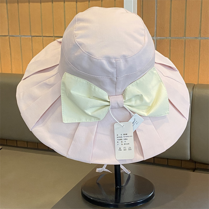 韩版蝴蝶结渔夫帽子女春夏季户外