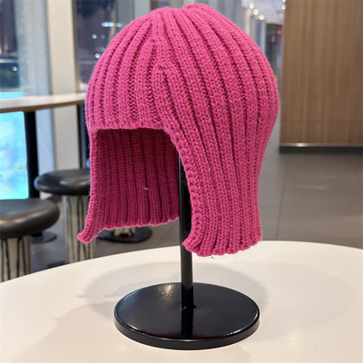 甜酷辣妹假发针织毛线帽女秋冬季