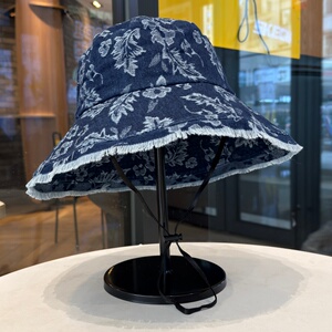 牛仔毛边渔夫帽子女春夏季遮阳防晒百搭盆帽出游显脸小遮脸太阳帽