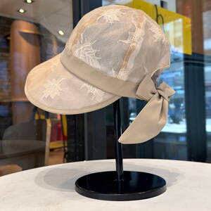 夏季网纱轻薄透气鸭舌帽女显脸小宽檐遮脸防晒遮阳帽可折叠太阳帽