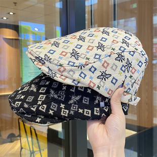 女时尚 鸭舌帽春夏季 休闲显脸小前进帽小众文艺画家贝雷帽 韩版 新款