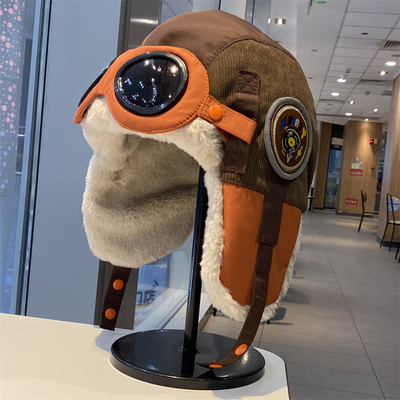 护目镜雷锋帽男女冬季新款护耳帽