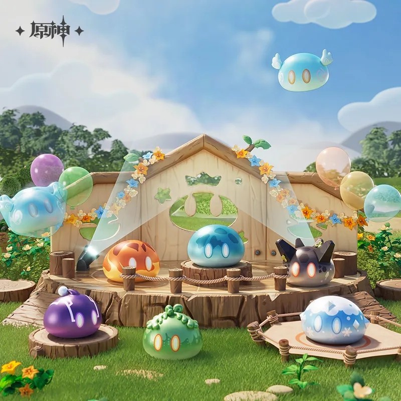 正版原神周边史莱姆迷你盲袋手办半透款珠光款冰火草雷风岩可爱