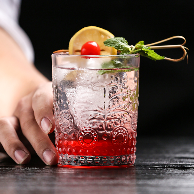 树叶古典浮雕鸡尾酒杯