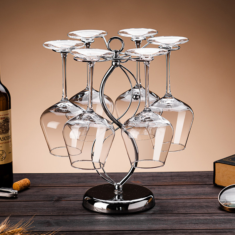 酒吧ktv红酒杯架摆件架倒挂现代简约高脚葡萄酒杯套装旋转醒酒器