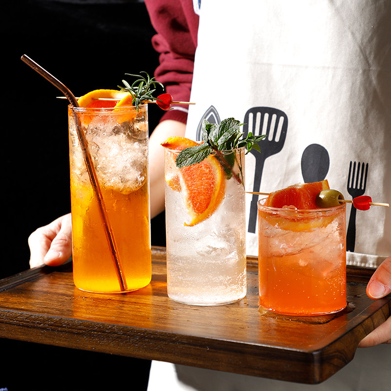 新款水杯长饮鸡尾酒杯柯林杯海波杯威士忌杯早餐牛奶杯直升杯