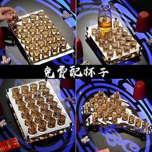 白酒杯架玻璃shot小洋酒杯B52 不锈钢一口杯架KTV酒吧子弹杯套装