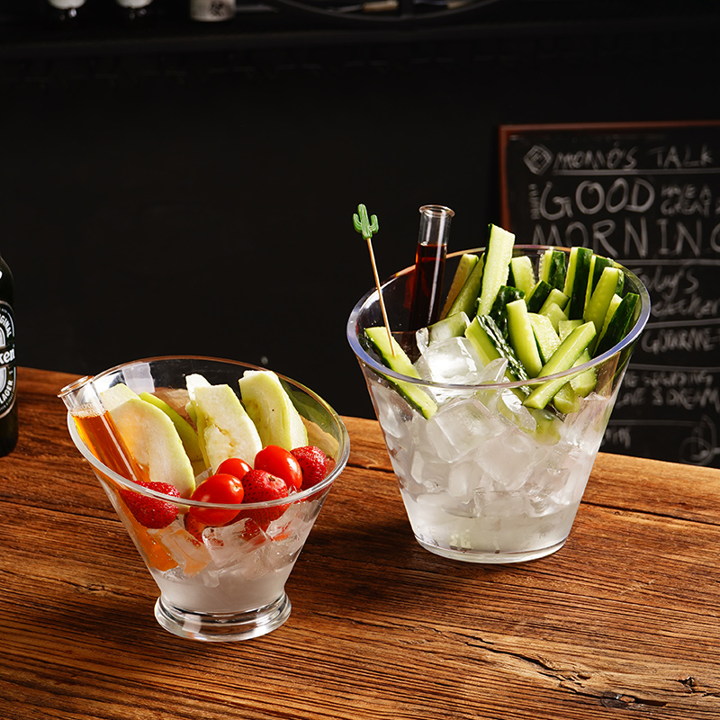 酒点半亚克力斜口碗日式试管盘