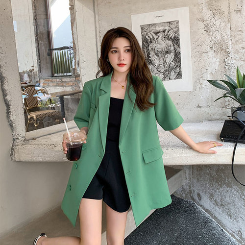 300斤特大码短袖薄款西装服女装