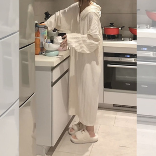 女装 胖MM300斤超大码 高级感长袖 温柔风春秋季 家居服睡裙 纯色法式