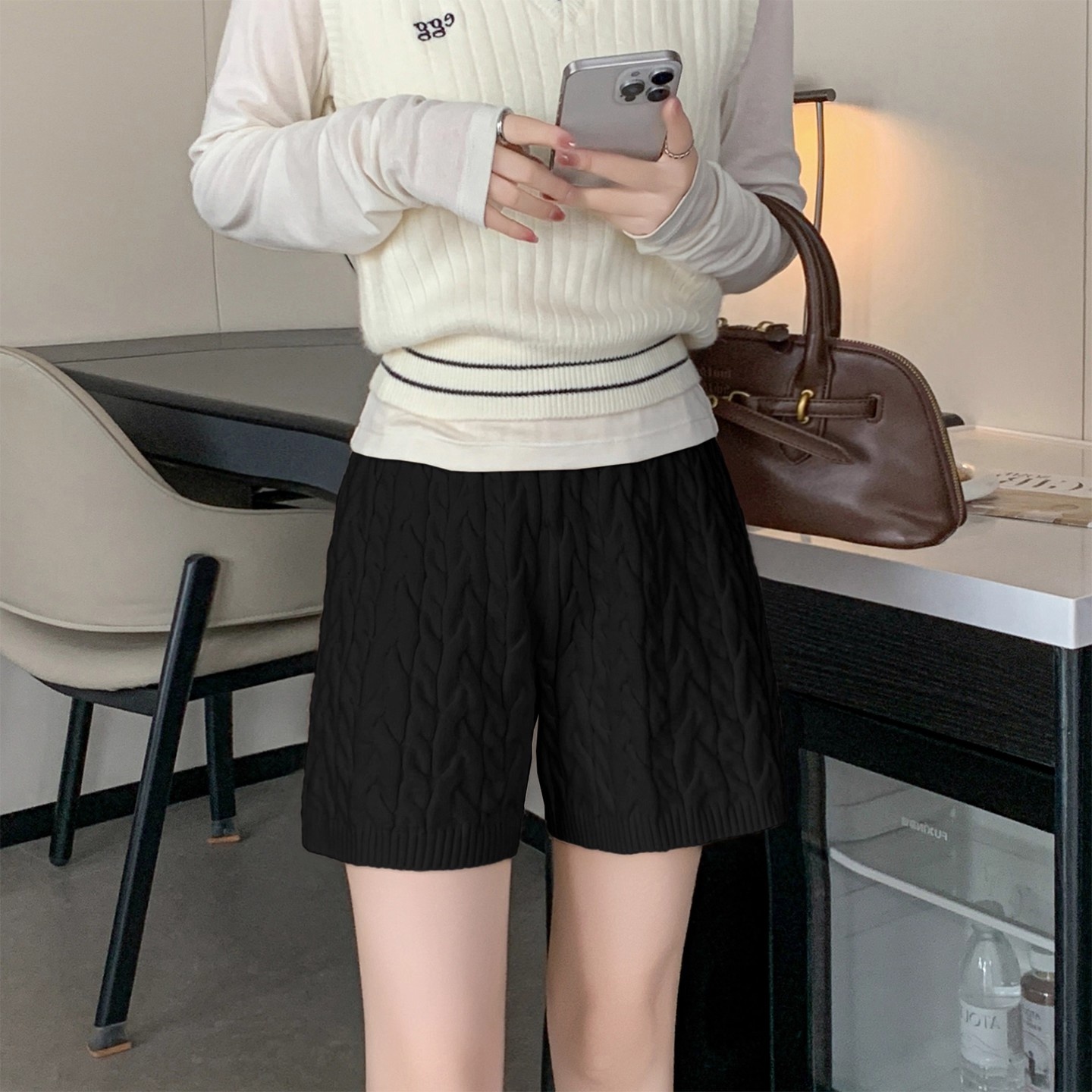 时尚超大码高腰纯色300斤显瘦