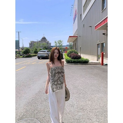 夏季300斤大码显瘦印花吊带背心