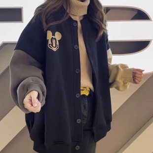 秋冬款加绒加厚胖妹妹2-300斤特大码保暖女装棒球服长袖夹克外套