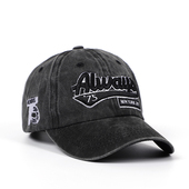 个性 新款 水洗做旧字母刺绣鸭舌帽潮男户外时尚 街头女遮阳棒球帽子